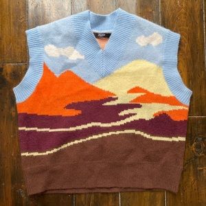 Jaded London Sunset Scene Landscape Sweater Vest